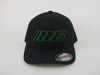 Borg Motorsports Outlined Green Logo on a Black Hat, Flexfit