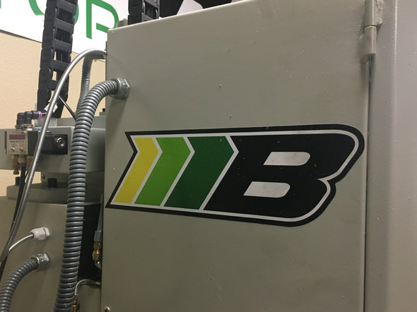 The Borg Motorsports Icon logo stocker on our CNC mill.
